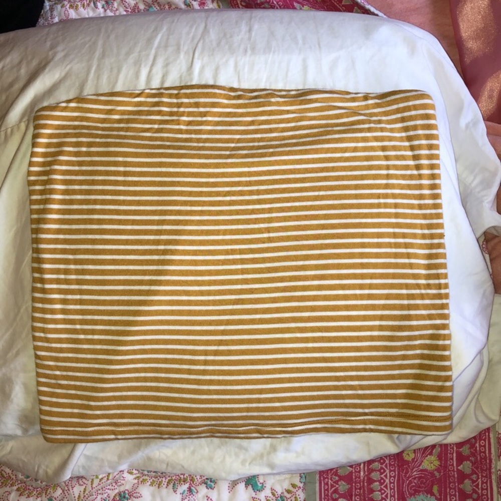 Yellow striped tube top